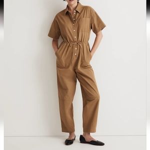Madewell Wide Leg Jumpsuit in Camel Brown